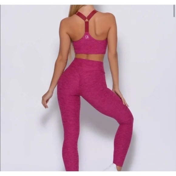 Bombshell Sportswear Scrunch Leggings & Bra SET Fuchsia - XS / XXS [EUC, OO] - Picture 5 of 7